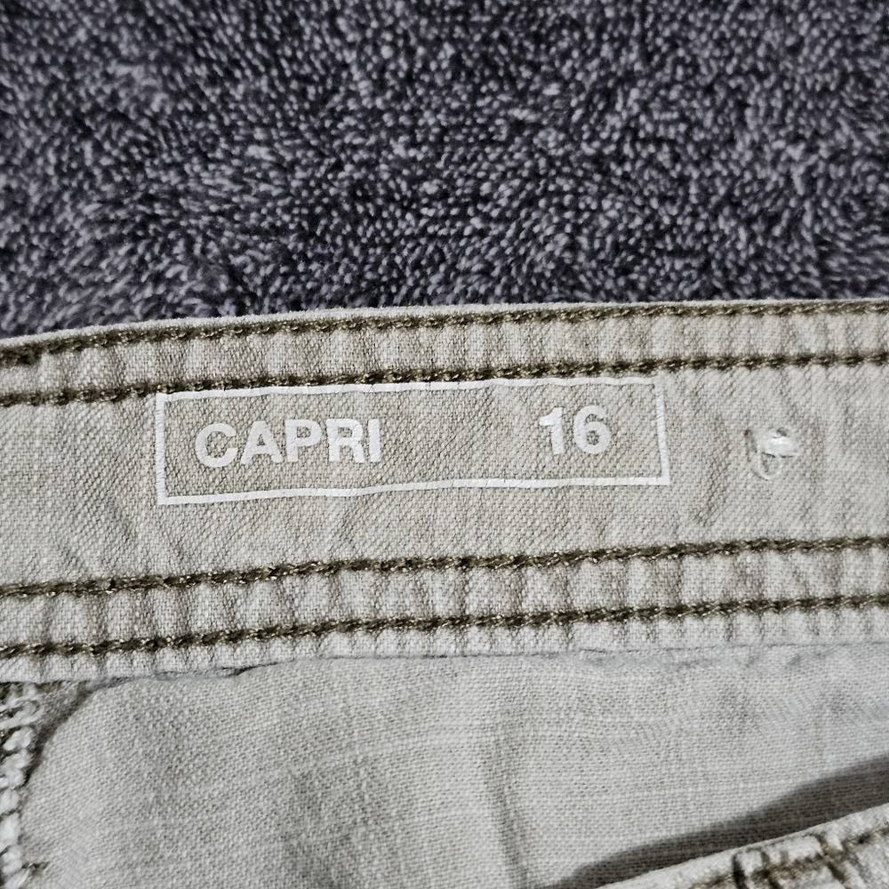 Sonoma Cargo Capri Cropped Pants Light Gray Cotton Lightweight Womens Size 16 - Picture 11 of 13